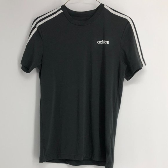 Adidas black white 3 stripe short sleeve tshirt small - Picture 14 of 14